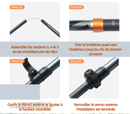 Bâtons de Randonnée Naturehike Pliables — Carbone Ultraléger, UL & PRO