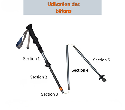 Bâtons de Randonnée Naturehike Pliables — Carbone Ultraléger, UL & PRO