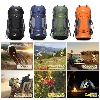 Sac à Dos de Randonnée 60L — Trek Multi-Jours avec Housse de Pluie