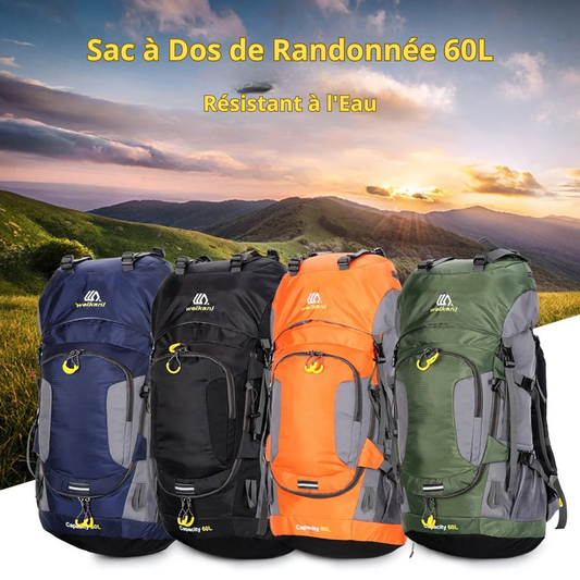 Sac à Dos de Randonnée 60L — Trek Multi-Jours avec Housse de Pluie
