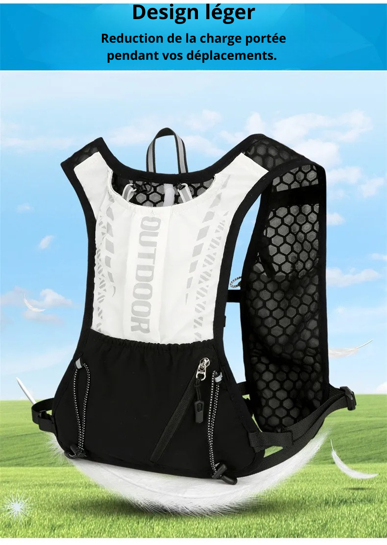 Gilet d'Hydratation Réfléchissant - Trail, Vélo et Randonnée