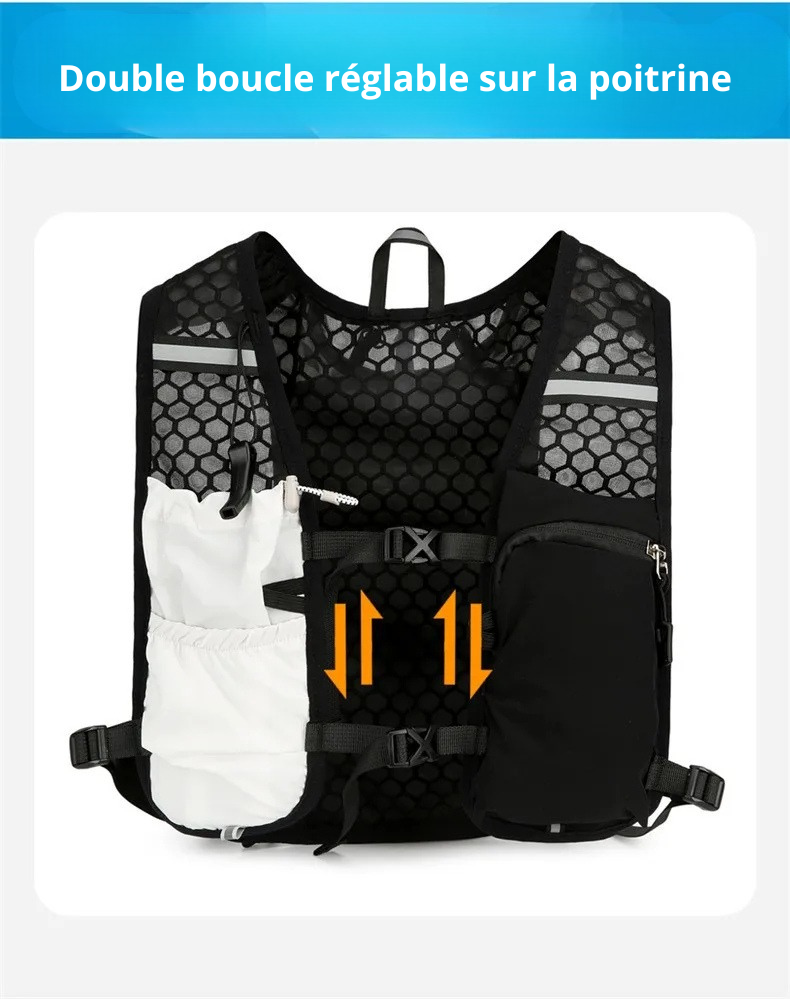 Gilet d'Hydratation Réfléchissant - Trail, Vélo et Randonnée