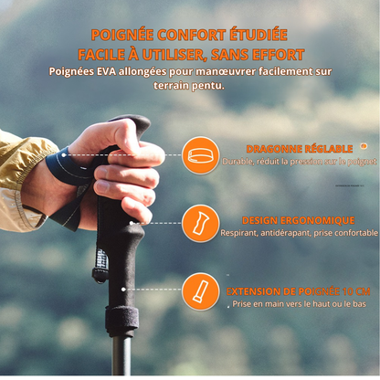 Bâtons de Randonnée Naturehike - Pliables et Ultralégers en Carbone