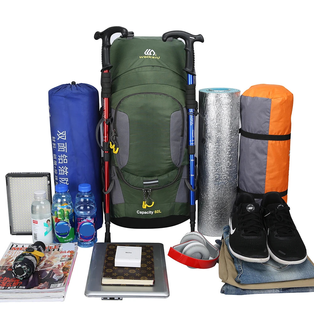 Sac à Dos de Randonnée 60L — Trek Multi-Jours avec Housse de Pluie