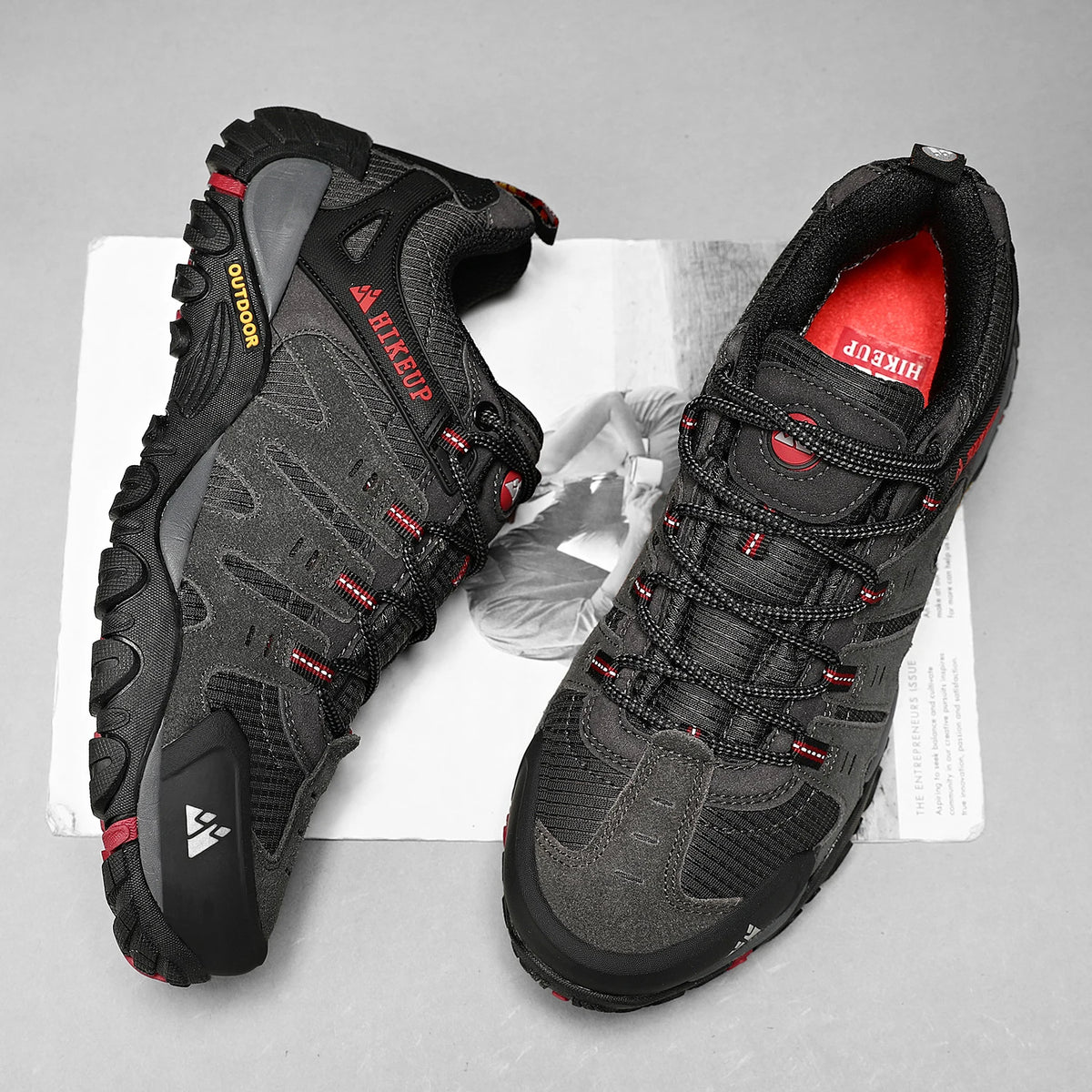 Chaussures de Randonnée HIKEUP en Cuir Suédé - Résistantes - Homme