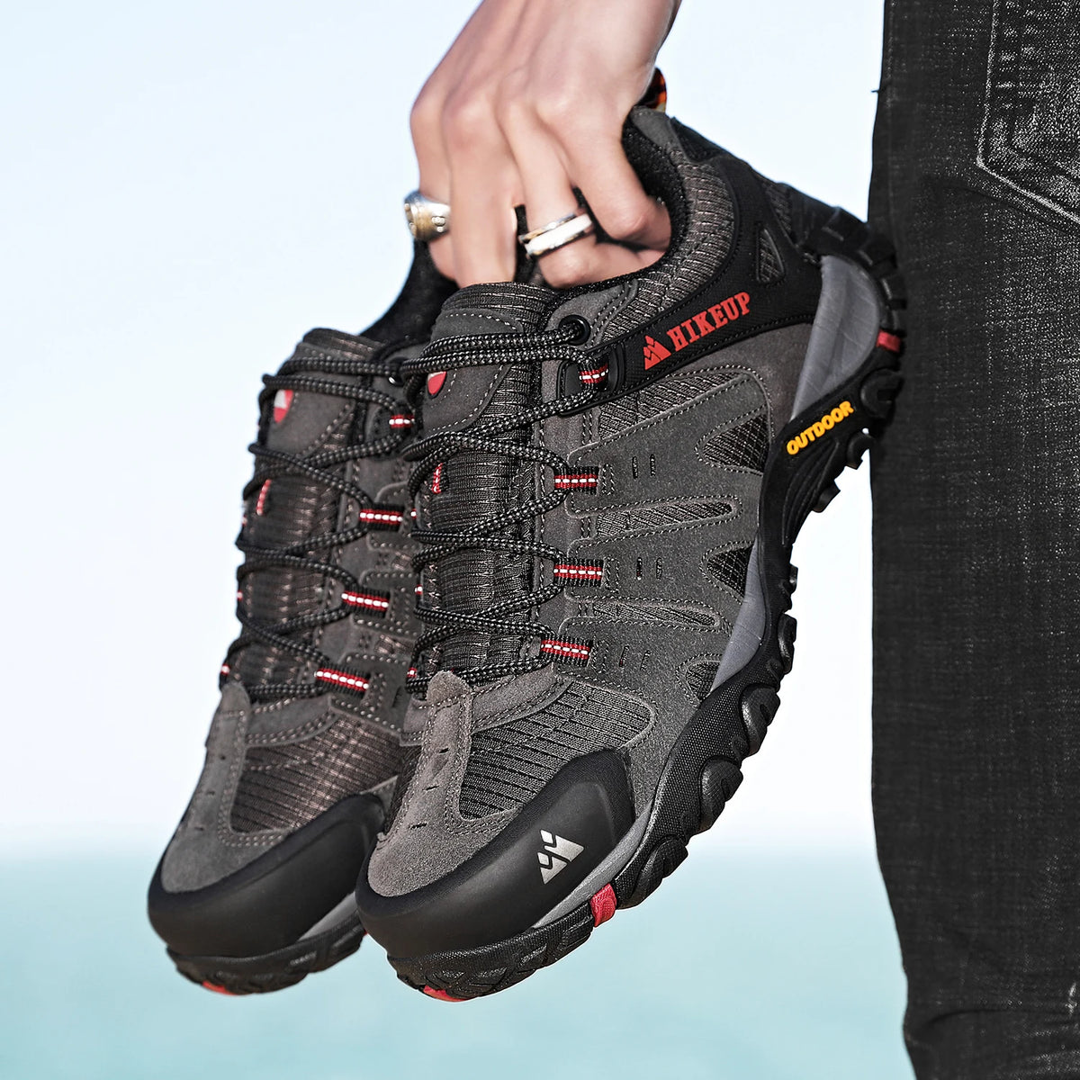 Chaussures de Randonnée HIKEUP en Cuir Suédé - Résistantes - Homme
