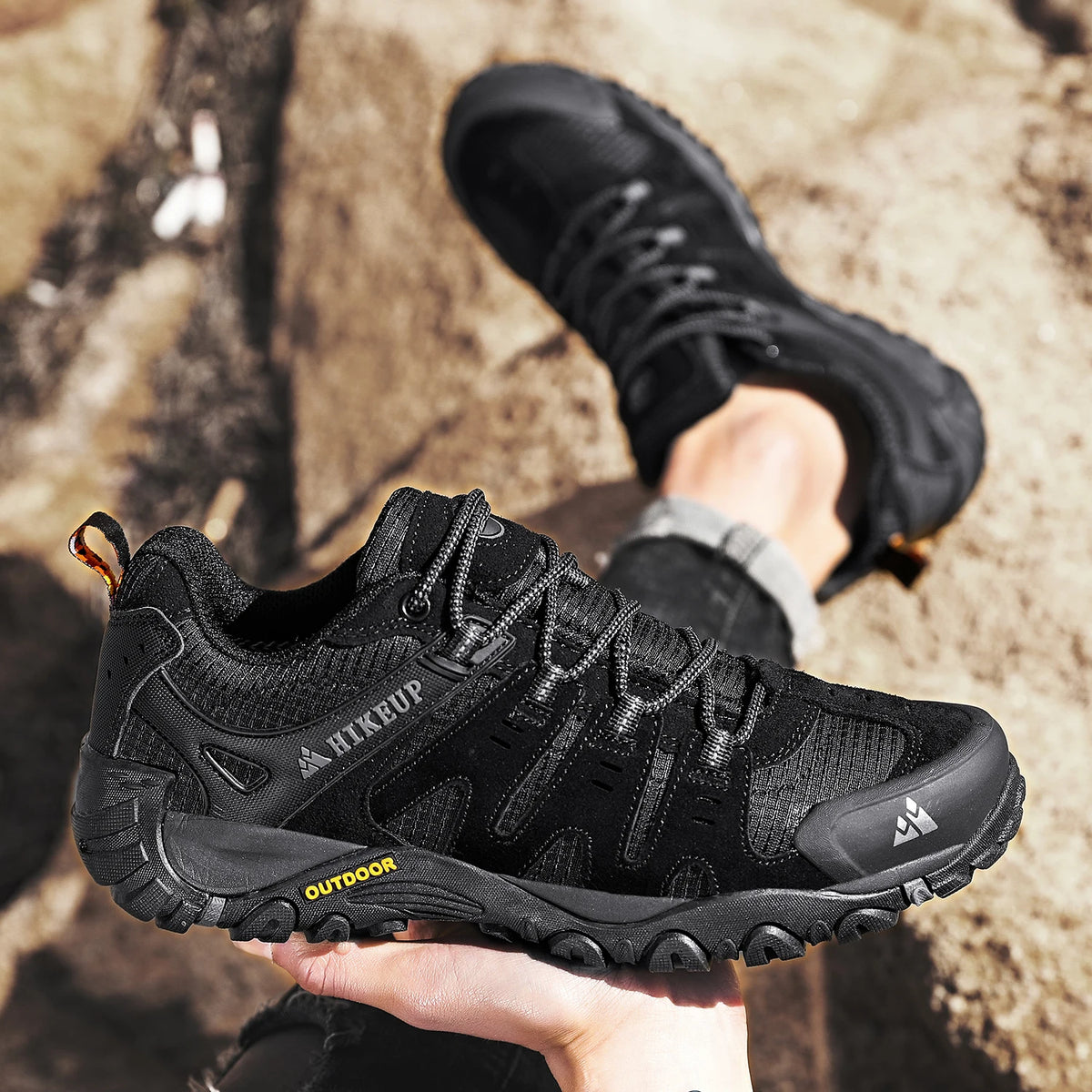 Chaussures de Randonnée HIKEUP en Cuir Suédé - Résistantes - Homme