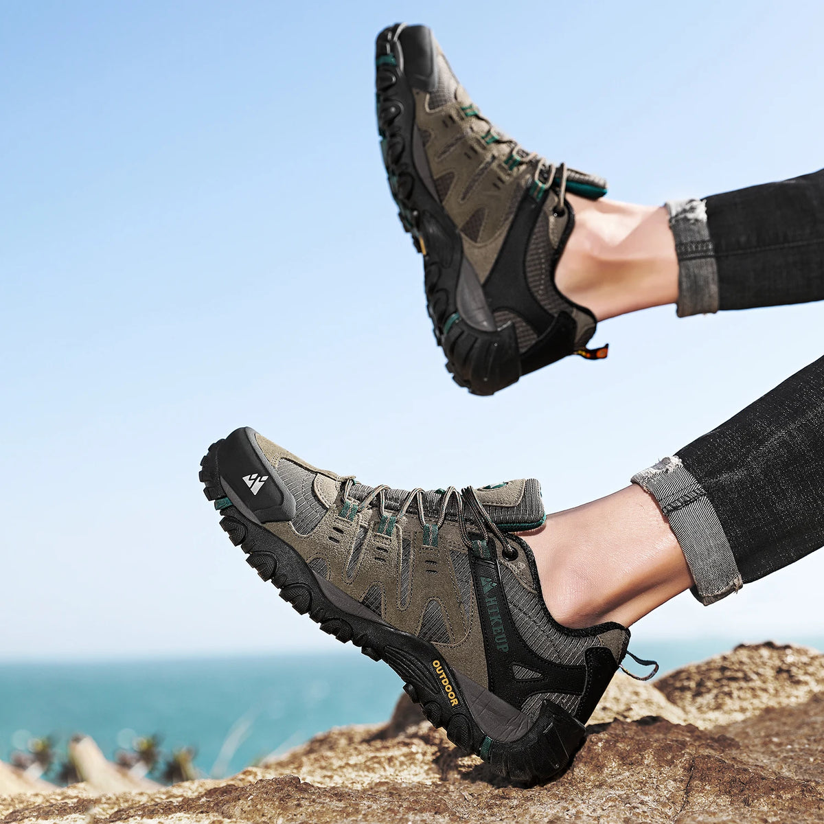 Chaussures de Randonnée HIKEUP en Cuir Suédé - Résistantes - Homme