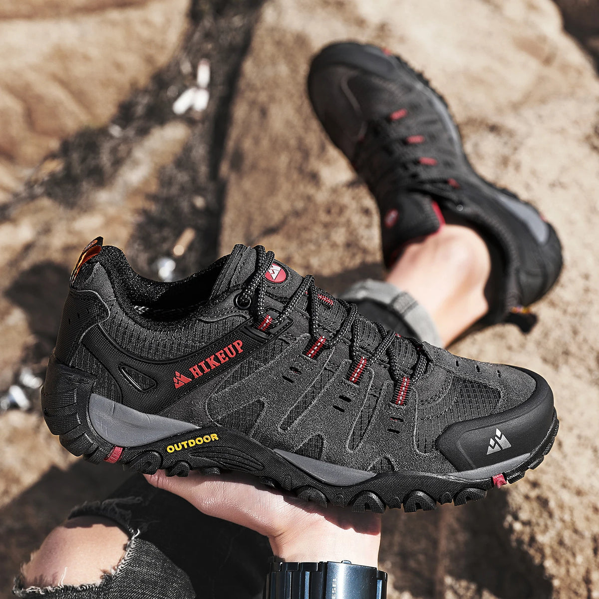 Chaussures de Randonnée HIKEUP en Cuir Suédé - Résistantes - Homme