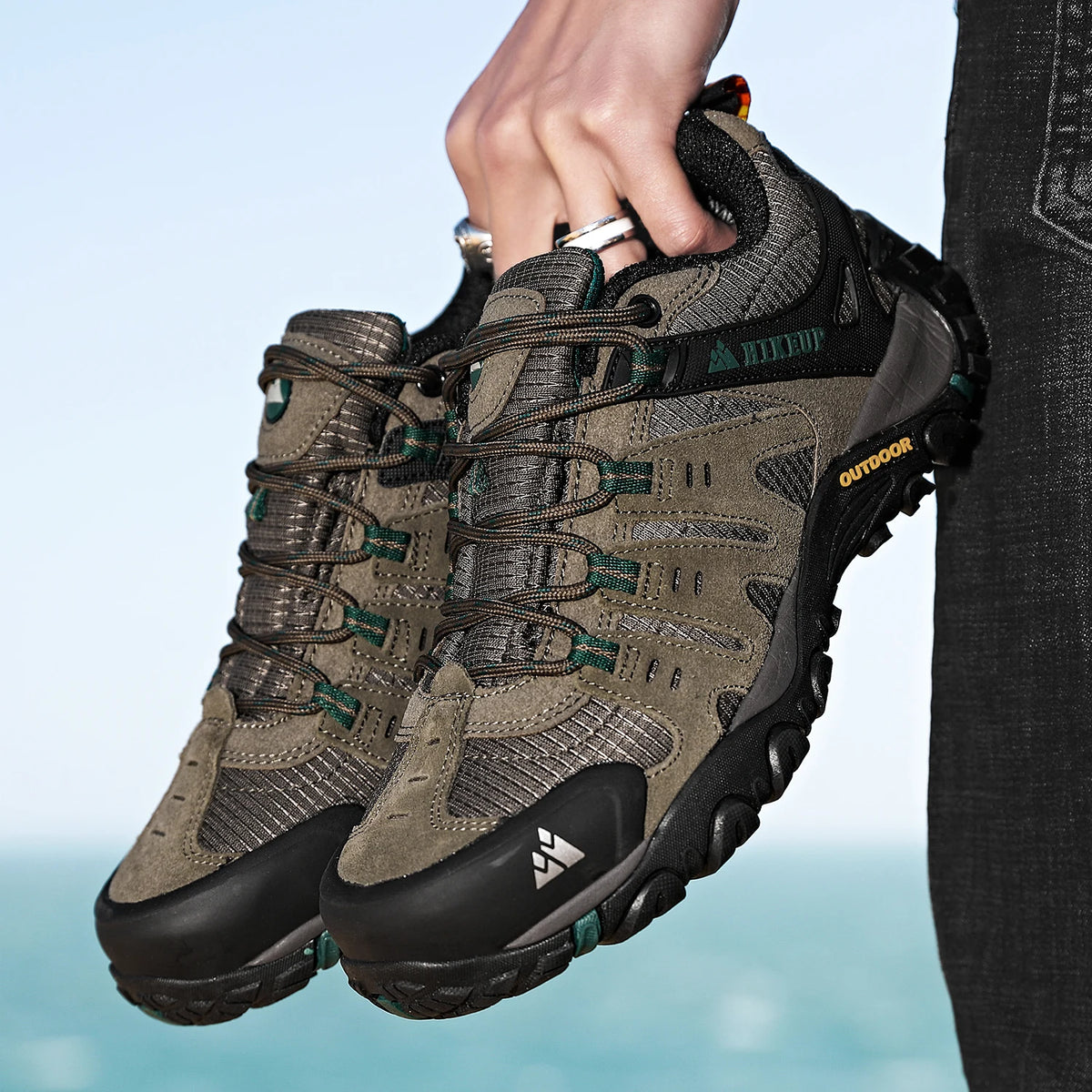 Chaussures de Randonnée HIKEUP en Cuir Suédé - Résistantes - Homme