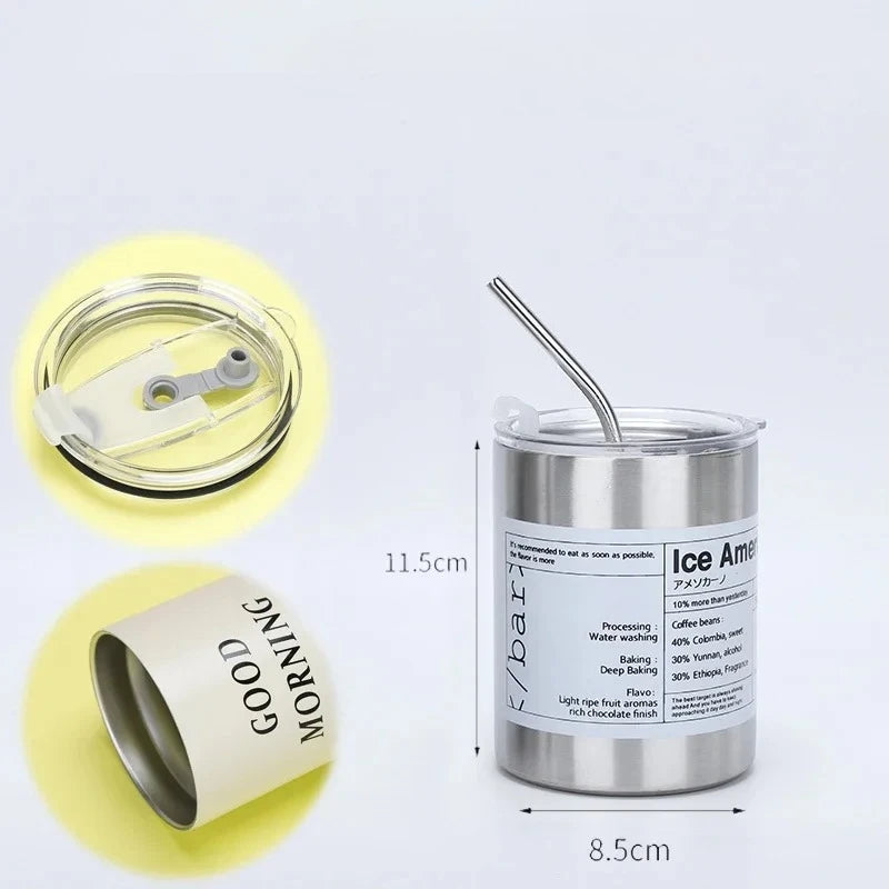 Gobelet Isotherme 600ml avec Paille - Double Paroi Inox